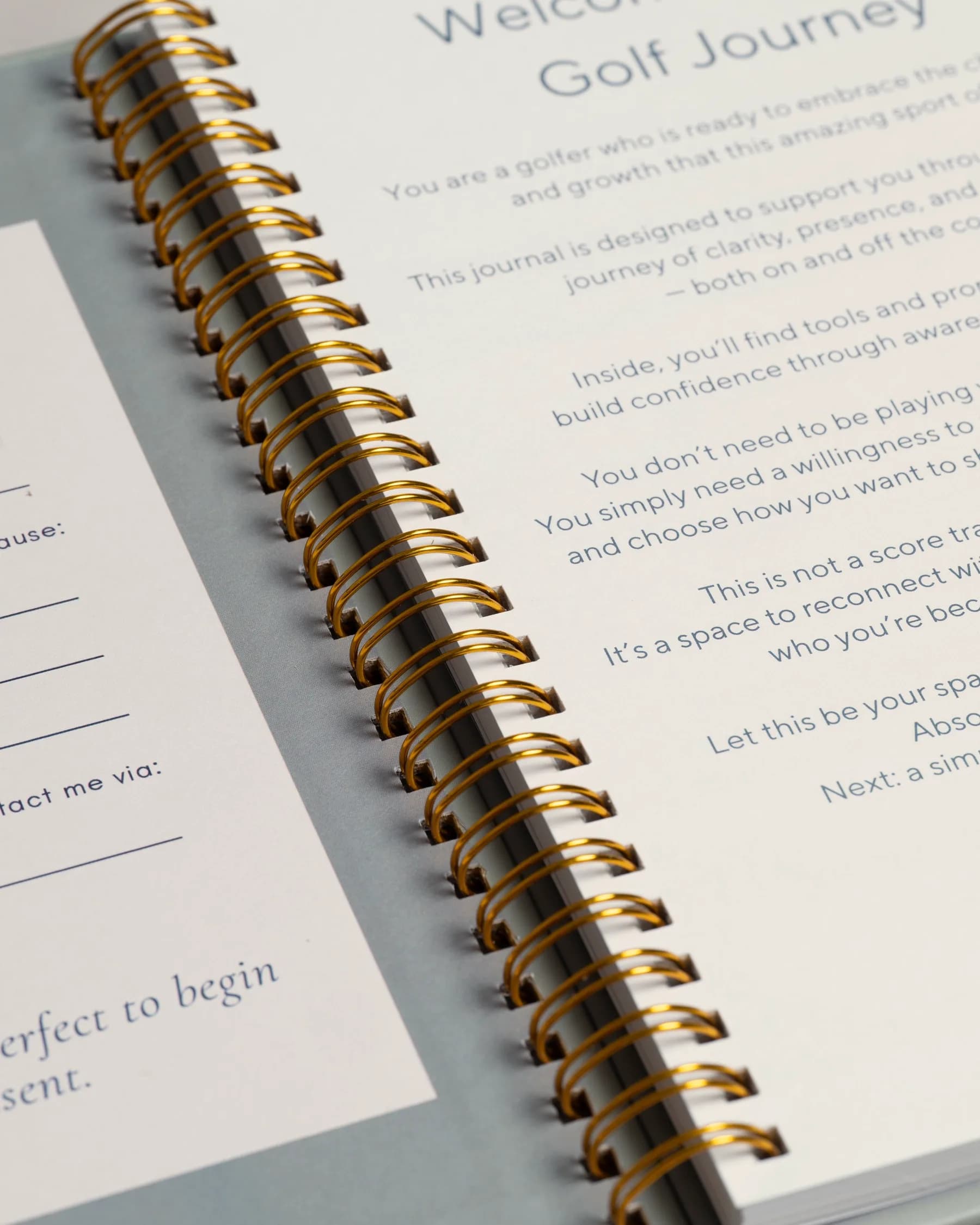 Play With Purpose open at its welcome page, the spiral binding in the foreground